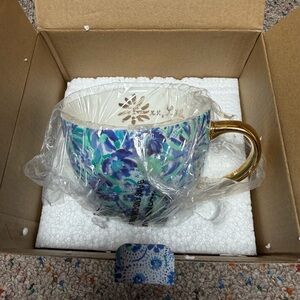Lilly Pulitzer Blue and Green Floral mug